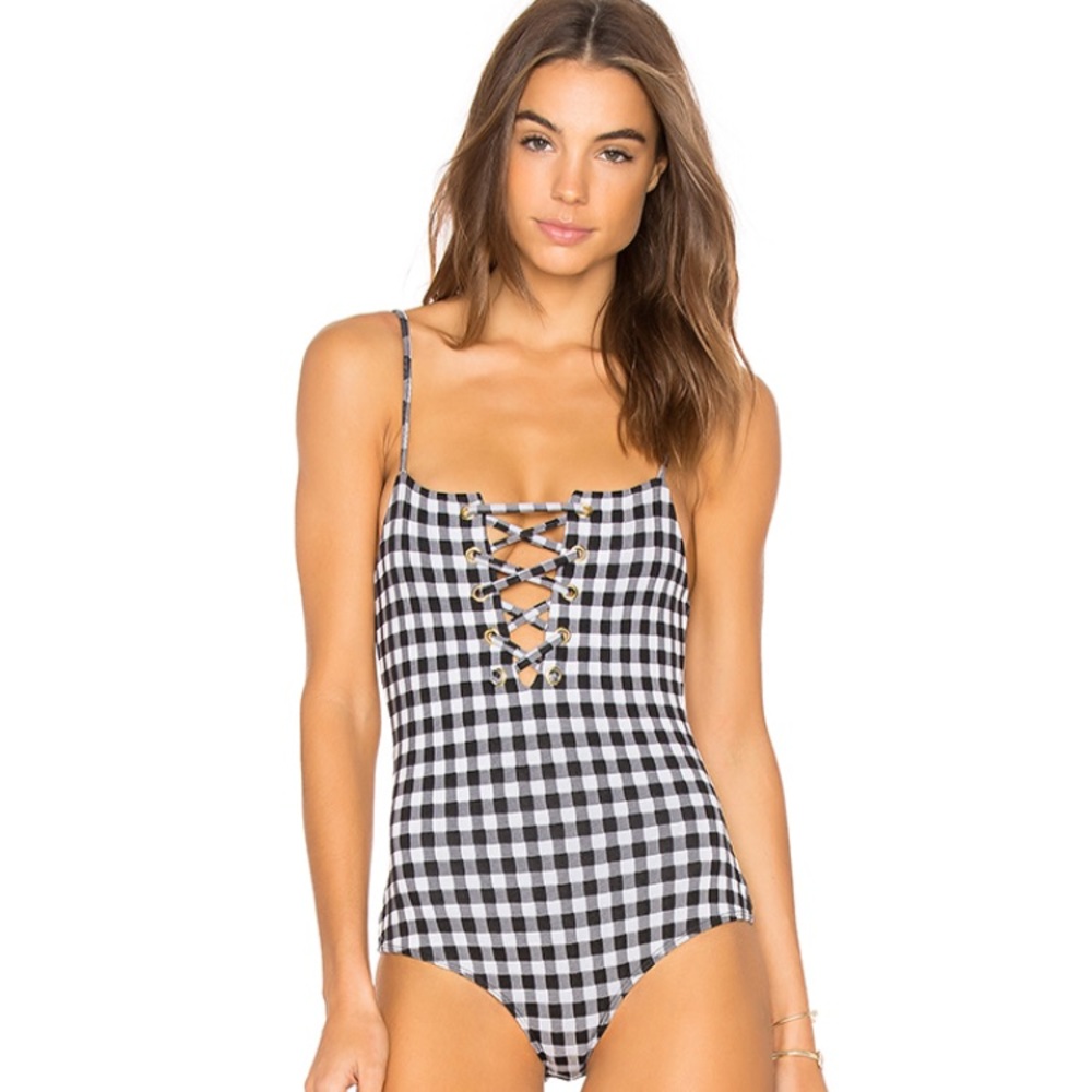 Beach Riot x Stone Cold Fox Gingham One Piece